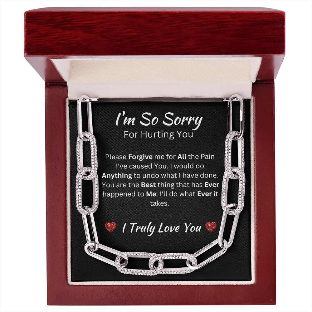I'M SO SORRY - FOREVER LINKED UNISEX NECKLACE - (BLK)