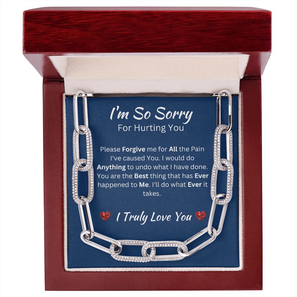 I'M SO SORRY - FOREVER LINKED UNISEX NECKLACE - (BLUE)