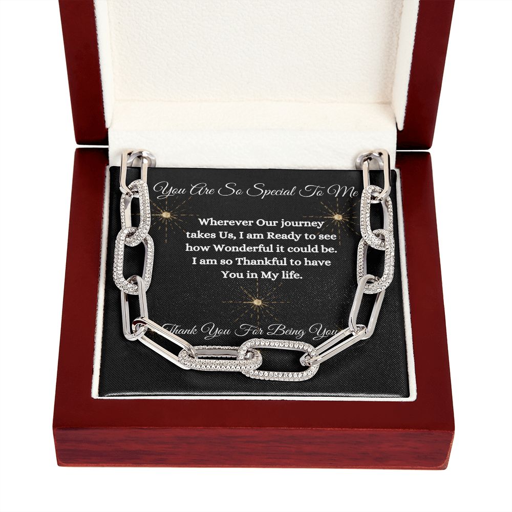 YOU ARE SO SPECIAL TO ME - UNISEX - FOREVER LINK NECKLACE - (BLK)