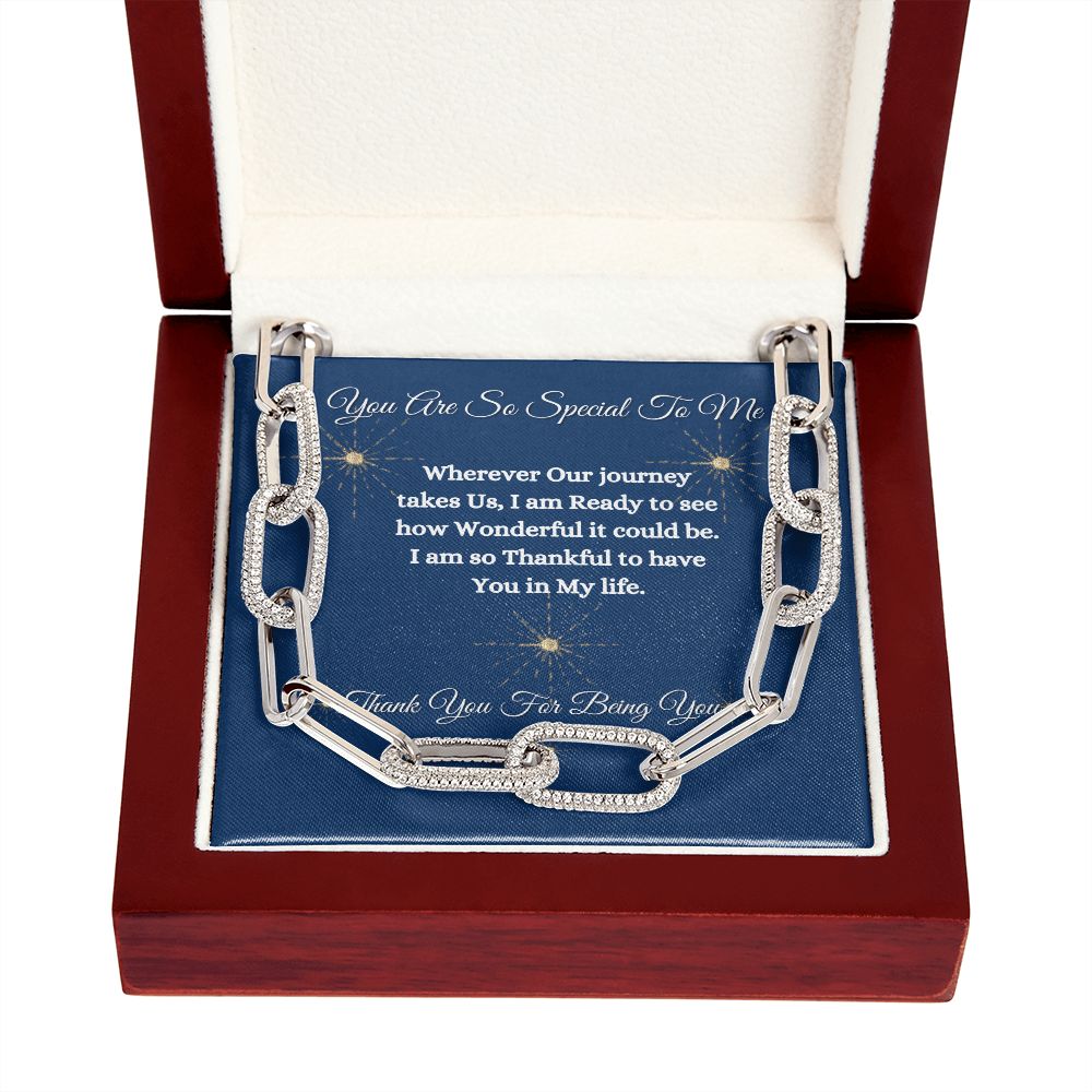 YOU ARE SO SPECIAL TO ME - UNISEX - FOREVER LINK NECKLACE - (BLUE)