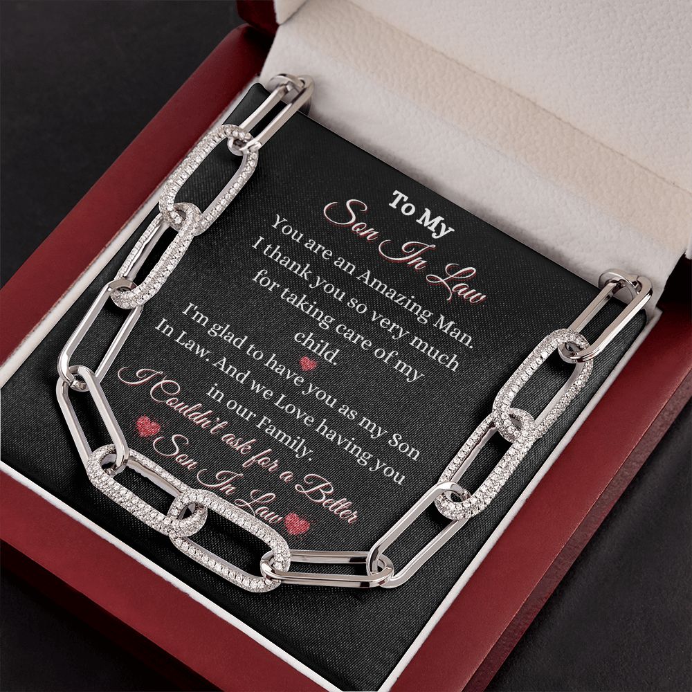 SON IN LAW - FOREVER LINKED UNISEX NECKLACE - (BLK)