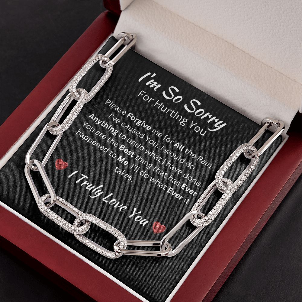 I'M SO SORRY - FOREVER LINKED UNISEX NECKLACE - (BLK)