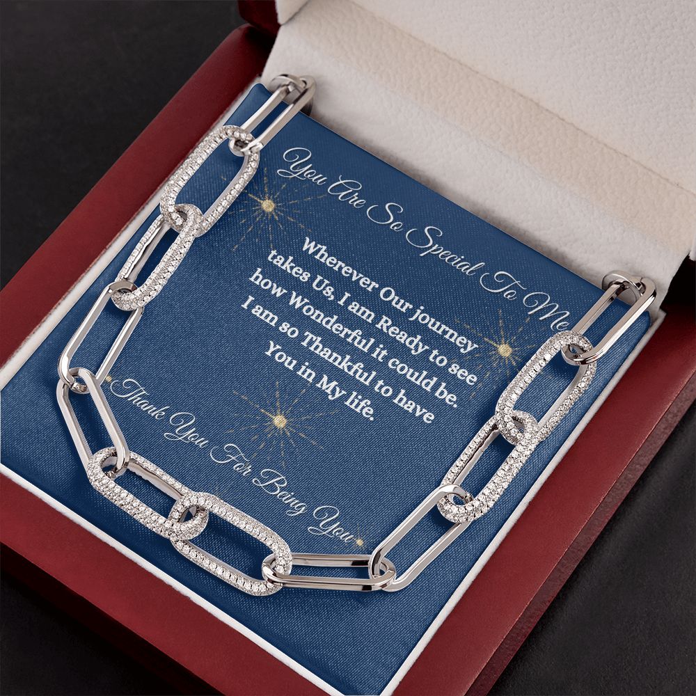 YOU ARE SO SPECIAL TO ME - UNISEX - FOREVER LINK NECKLACE - (BLUE)