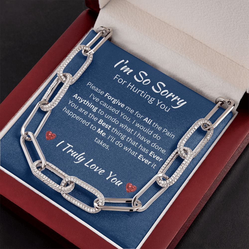 I'M SO SORRY - FOREVER LINKED UNISEX NECKLACE - (BLUE)