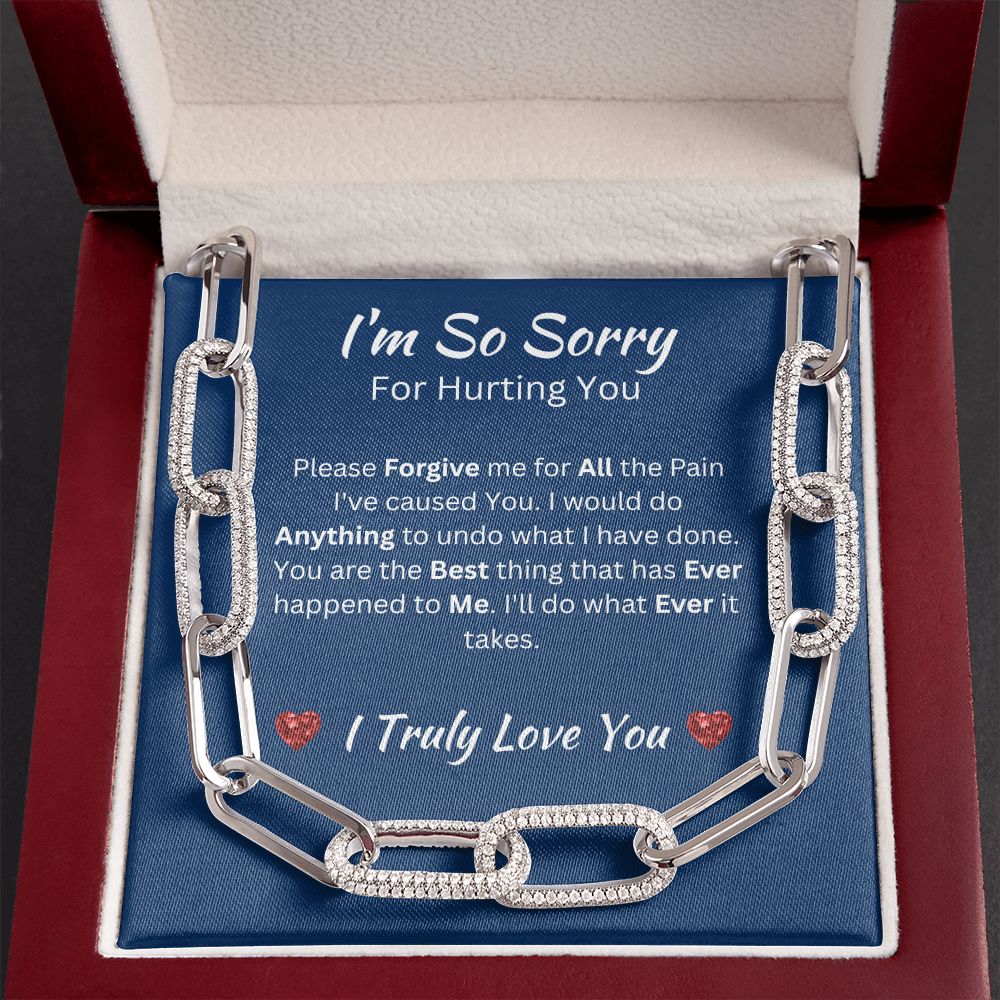 I'M SO SORRY - FOREVER LINKED UNISEX NECKLACE - (BLUE)