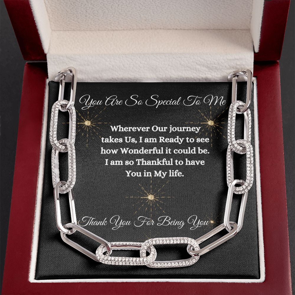 YOU ARE SO SPECIAL TO ME - UNISEX - FOREVER LINK NECKLACE - (BLK)