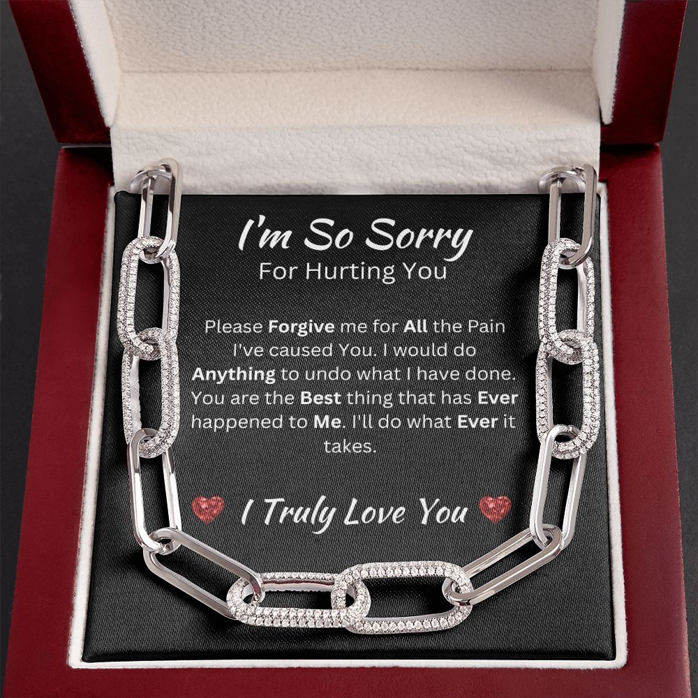I'M SO SORRY - FOREVER LINKED UNISEX NECKLACE - (BLK)
