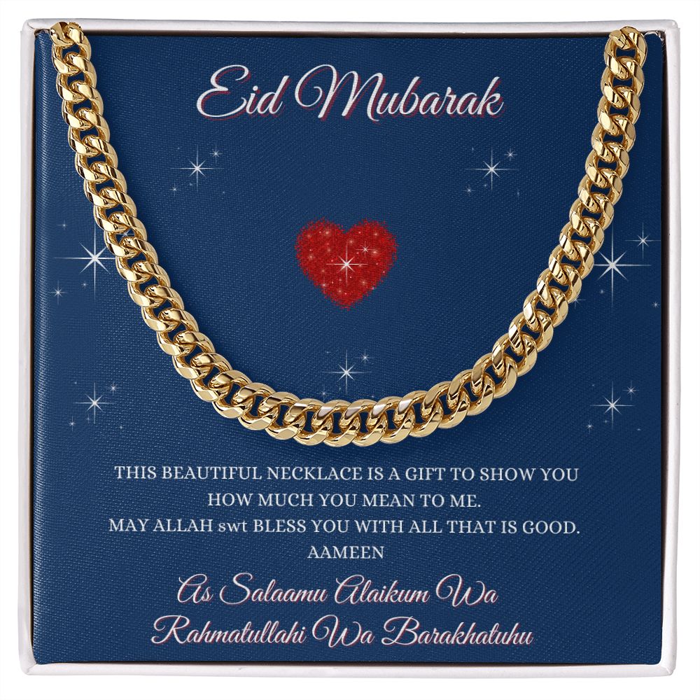 EID MUBARAK - CUBAN LINK CHAIN - LIGHT BOX IMAGE - BLUE