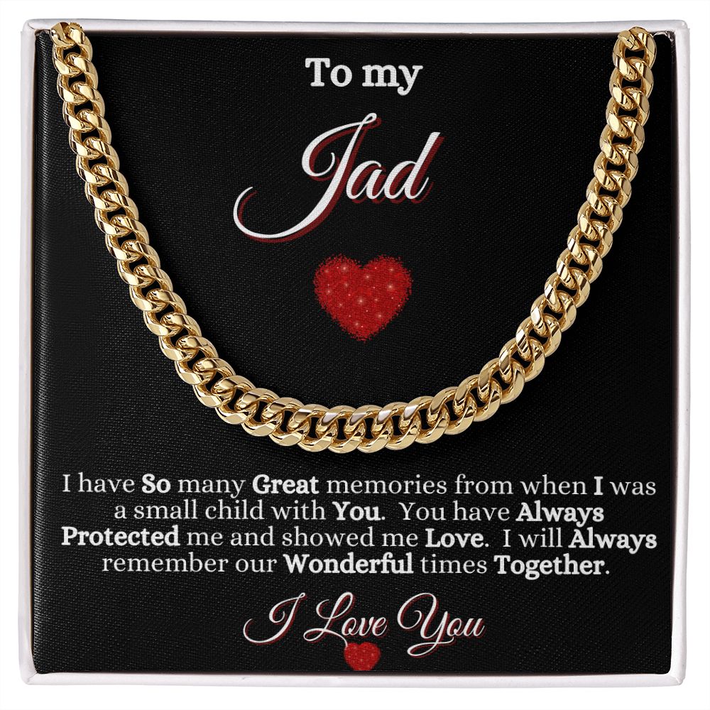 JAD/GRANDFATHER - CUBAN LINK CHAIN -BLK