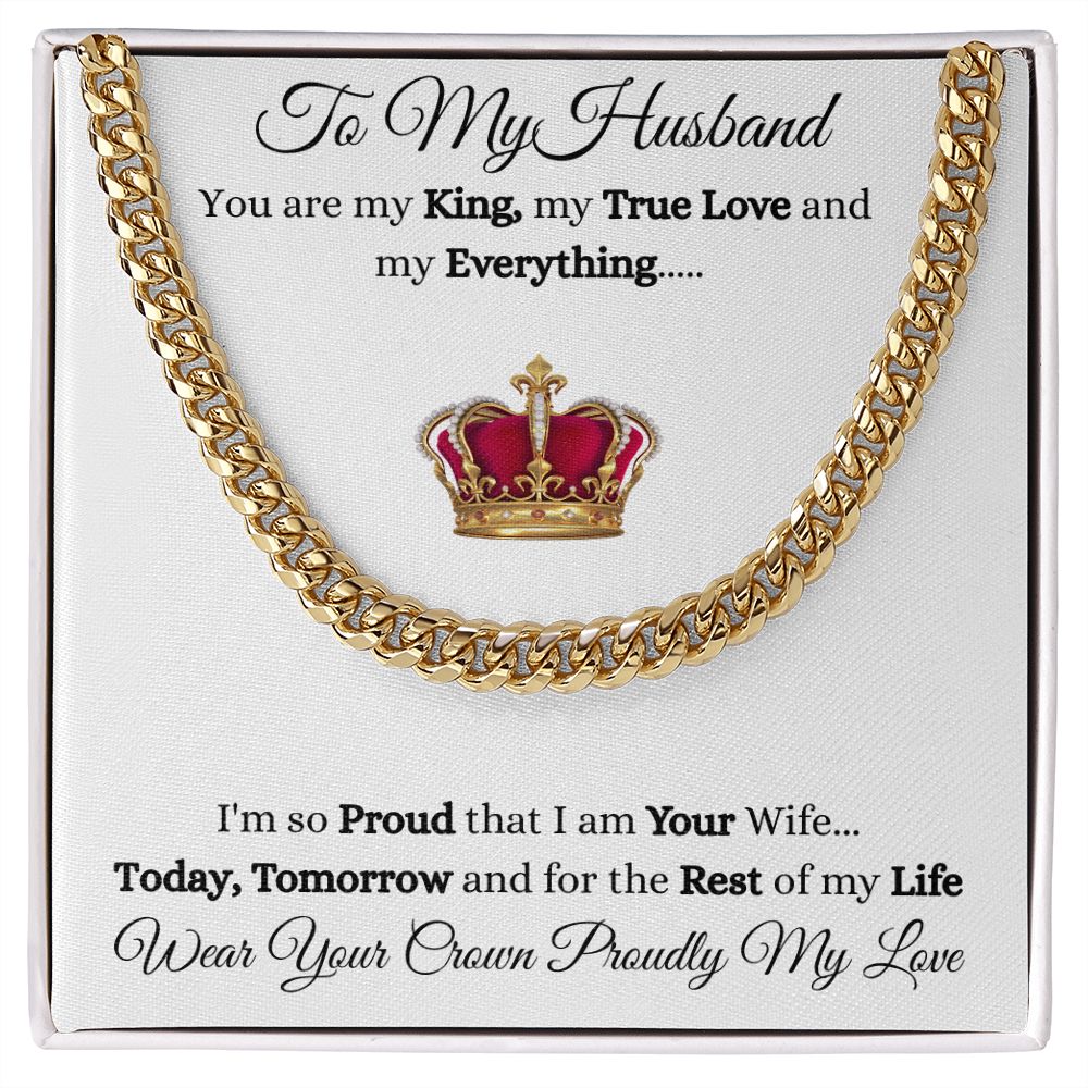 HUSBAND - TO MY HUSBAND - CUBAN LINK CHAIN - (WHT)
