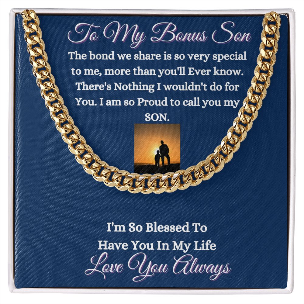 BONUS SON - CUBAN LINK CHAIN - (BLUE)