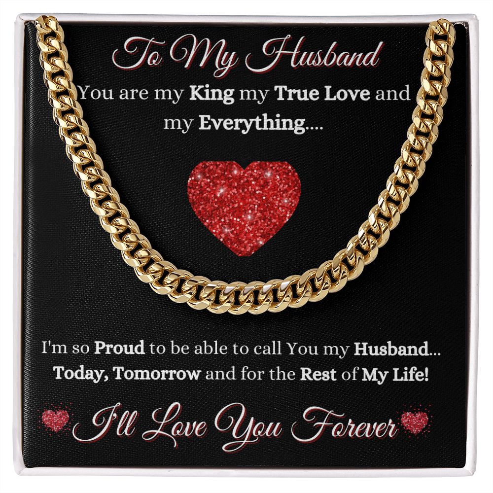 HUSBAND - TO MY HUSBAND - CUBAN LINK CHAIN - (BLK)