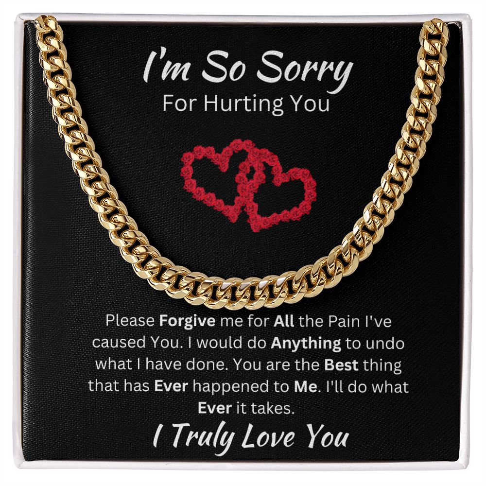 I'M SO SORRY - CUBAN LINK UNISEX CHAIN - (BLK)