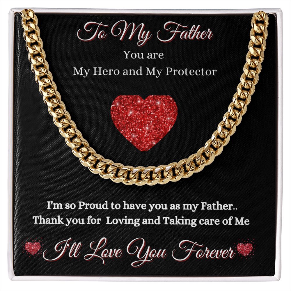 FATHER - TO MY FATHER - CUBAN LINK CHAIN - (BLK)