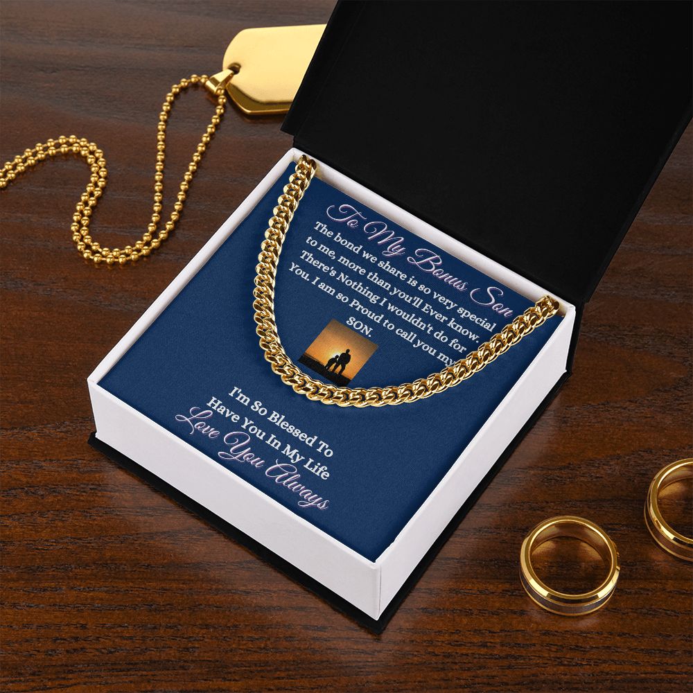 BONUS SON - CUBAN LINK CHAIN - (BLUE)