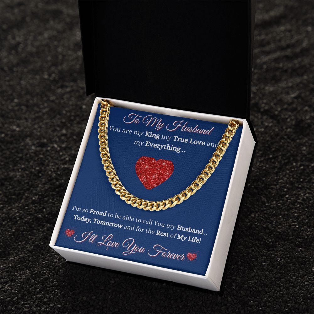 HUSBAND - TO MY HUSBAND - CUBAN LINK CHAIN - (BLUE)