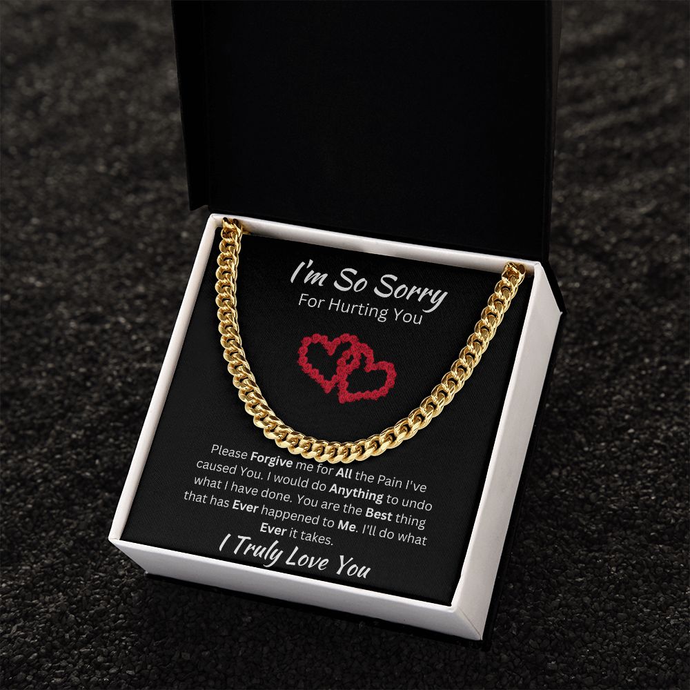 I'M SO SORRY - CUBAN LINK UNISEX CHAIN - (BLK)