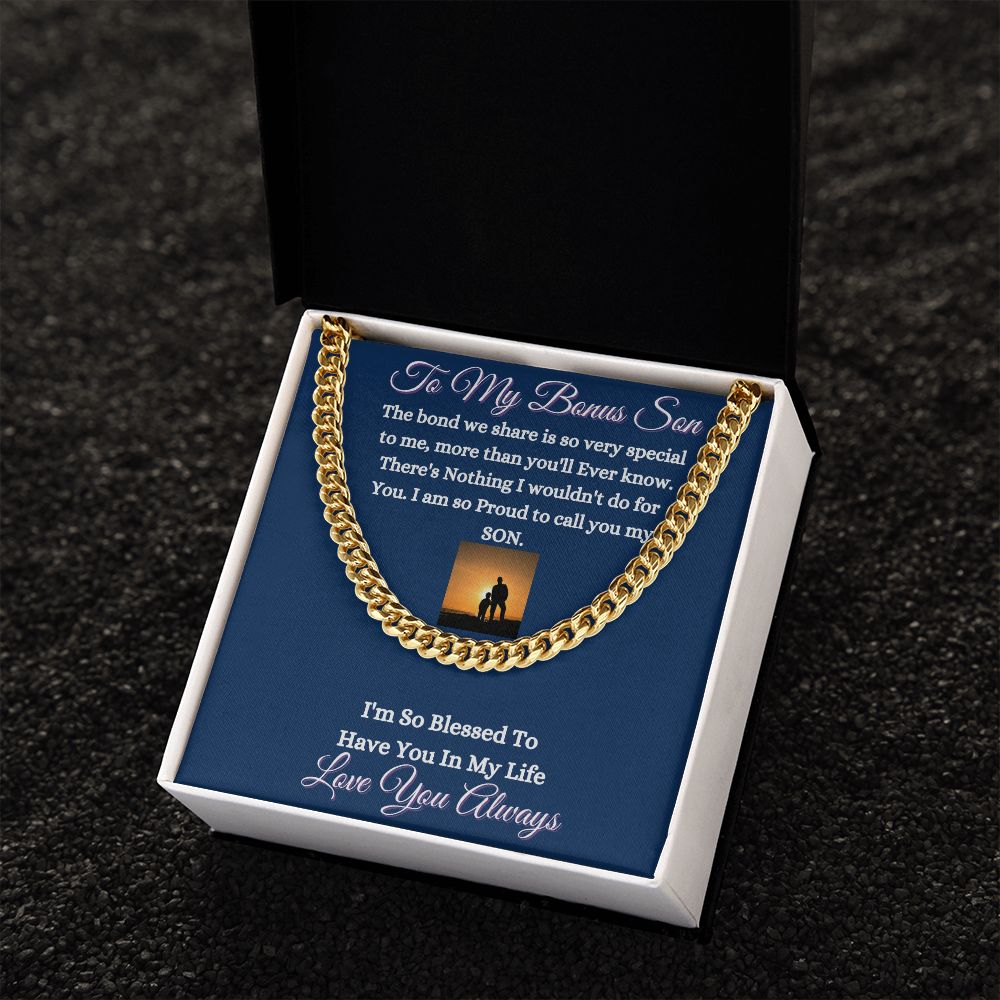 BONUS SON - CUBAN LINK CHAIN - (BLUE)