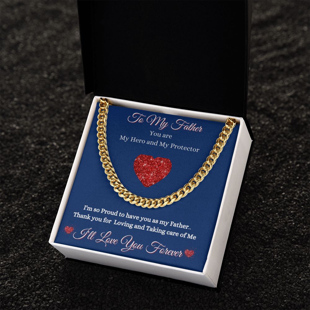 FATHER - TO MY FATHER - CUBAN LINK CHAIN - (BLUE)
