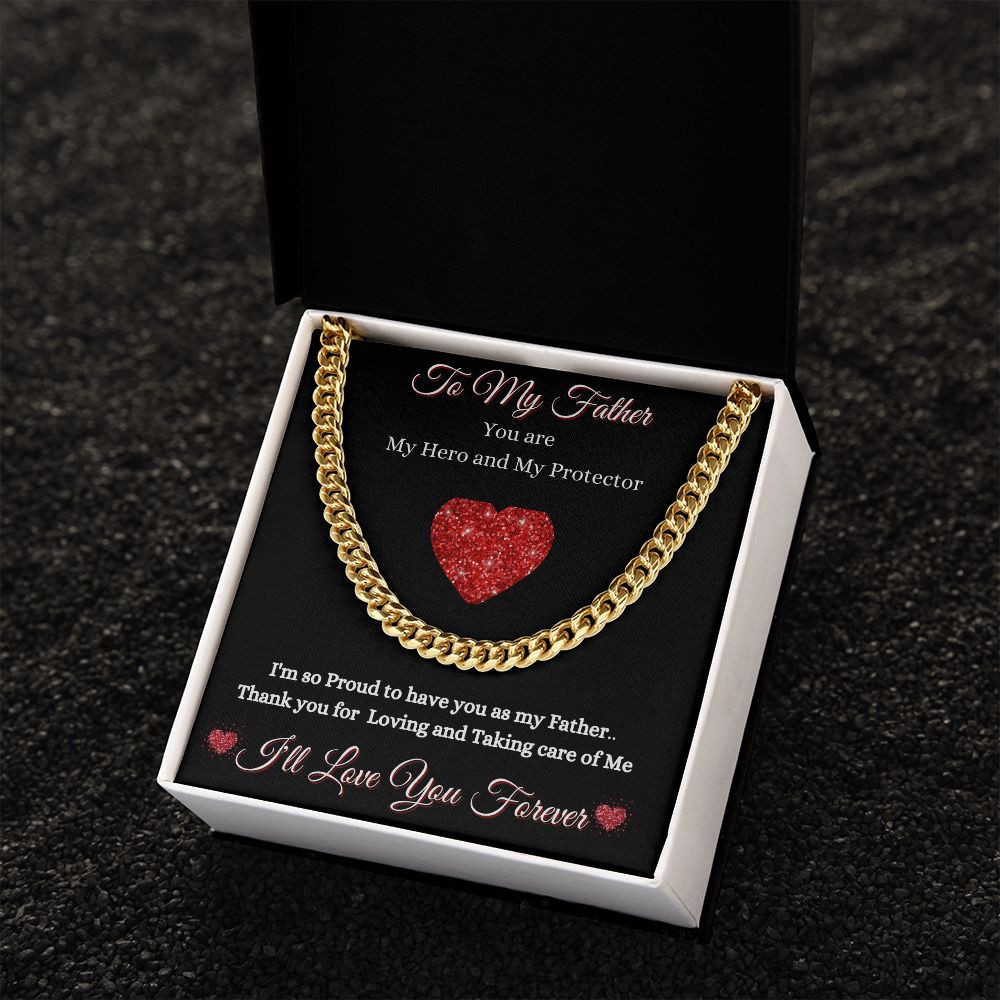 FATHER - TO MY FATHER - CUBAN LINK CHAIN - (BLK)