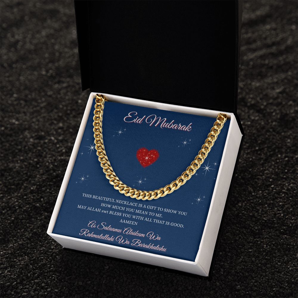 EID MUBARAK - CUBAN LINK CHAIN - LIGHT BOX IMAGE - BLUE