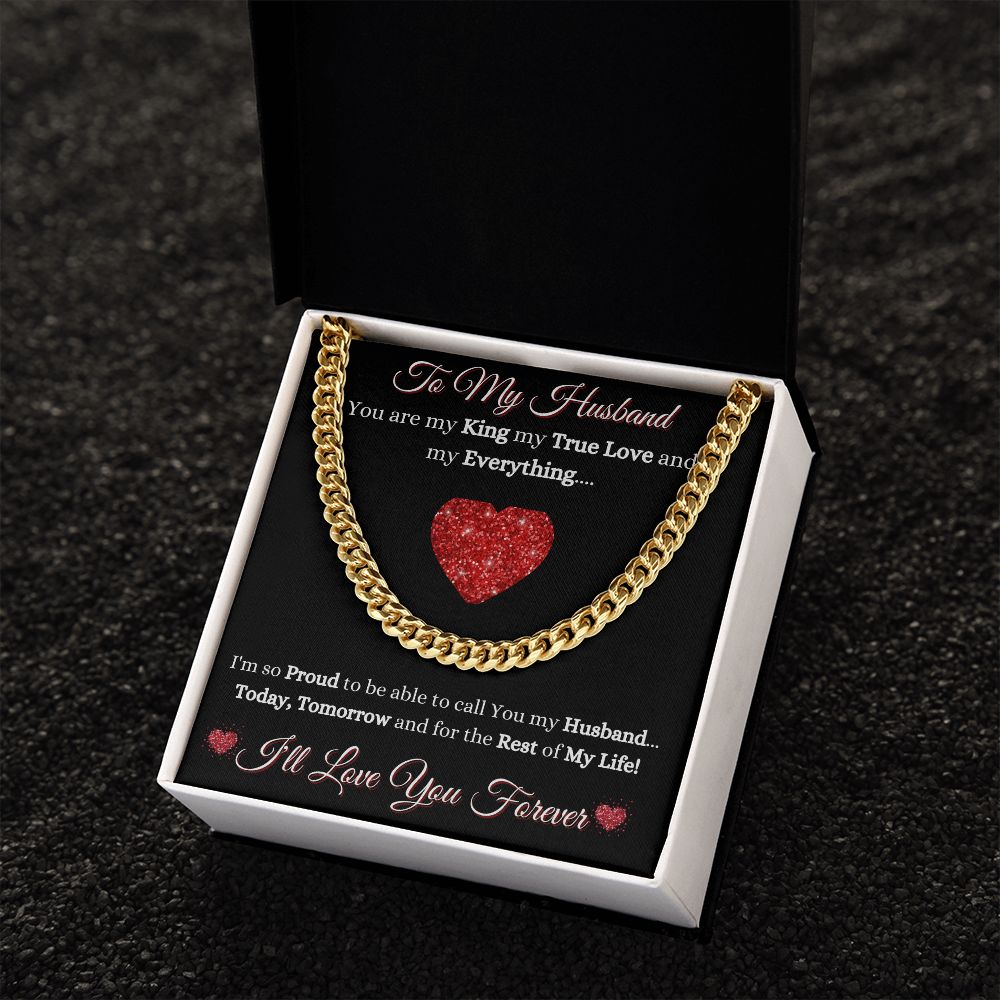 HUSBAND - TO MY HUSBAND - CUBAN LINK CHAIN - (BLK)