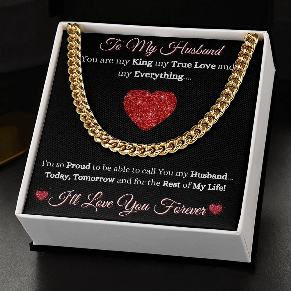 HUSBAND - TO MY HUSBAND - CUBAN LINK CHAIN - (BLK)