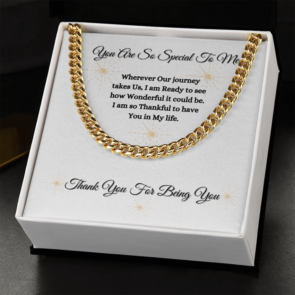 YOU ARE SO SPECIAL TO ME - UNISEX - CUBAN LINK CHAIN - (WHITE)