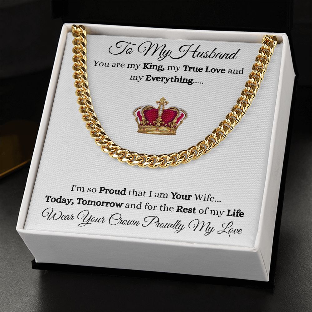 HUSBAND - TO MY HUSBAND - CUBAN LINK CHAIN - (WHT)