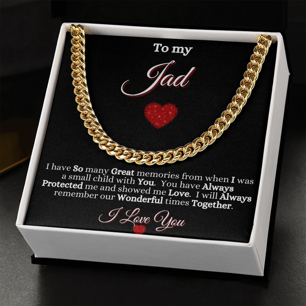 JAD/GRANDFATHER - CUBAN LINK CHAIN -BLK