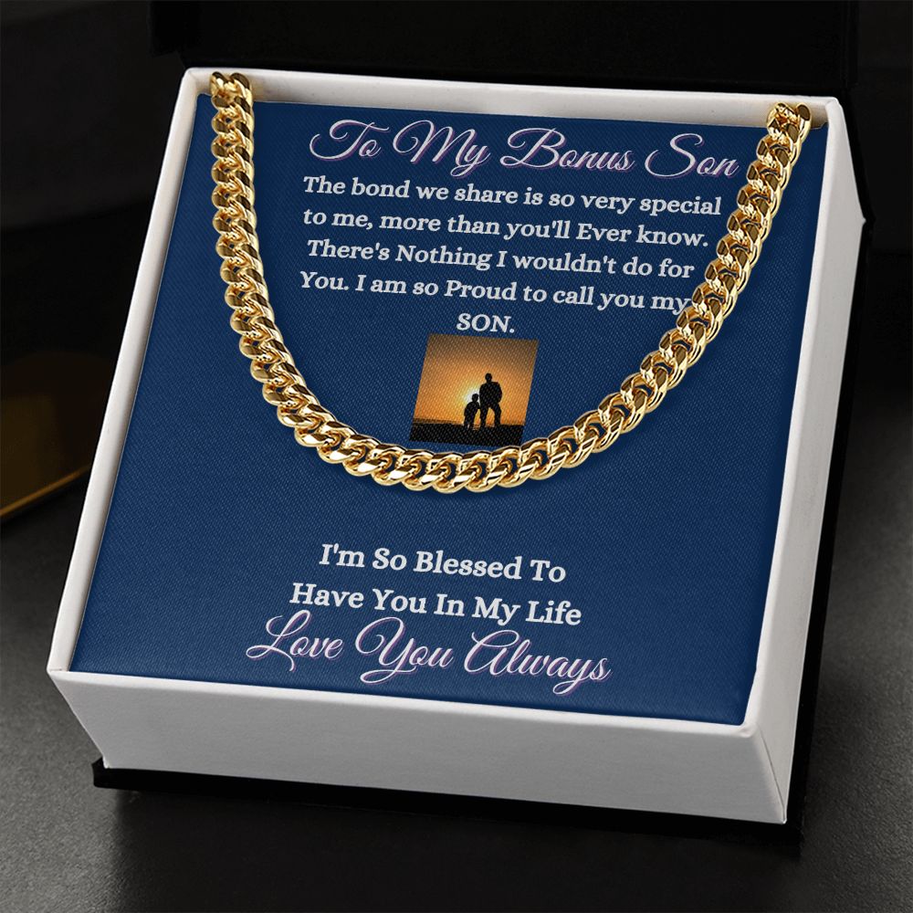BONUS SON - CUBAN LINK CHAIN - (BLUE)