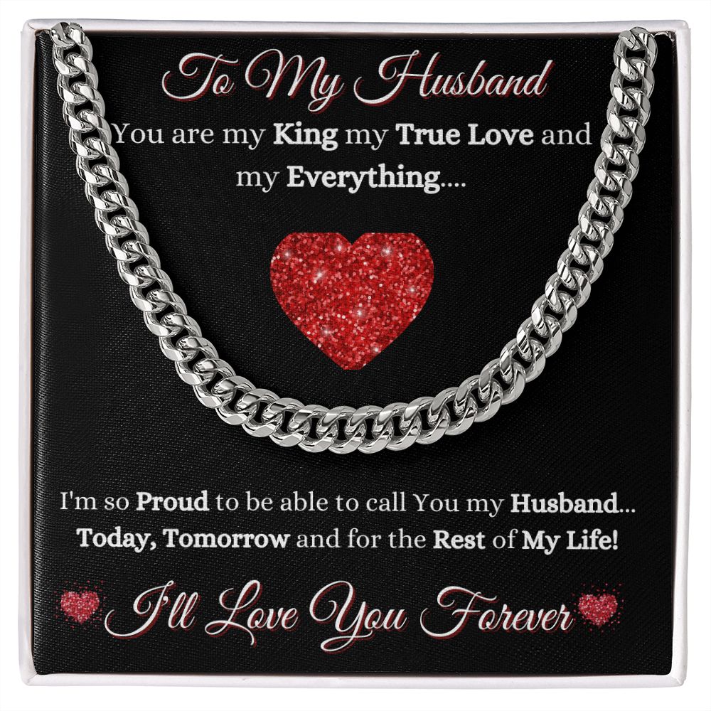 HUSBAND - TO MY HUSBAND - CUBAN LINK CHAIN - (BLK)