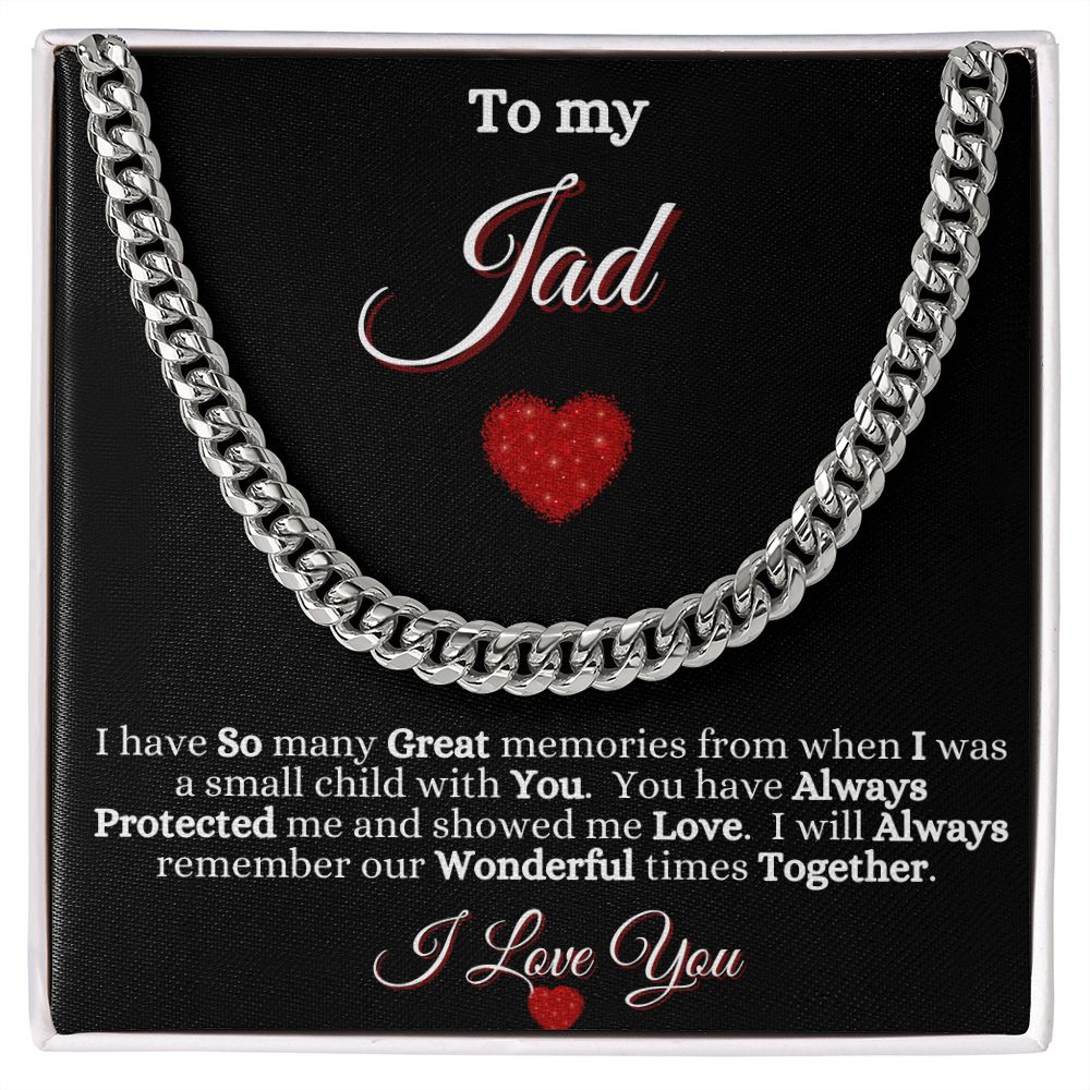 JAD/GRANDFATHER - CUBAN LINK NECKLACE - BLK