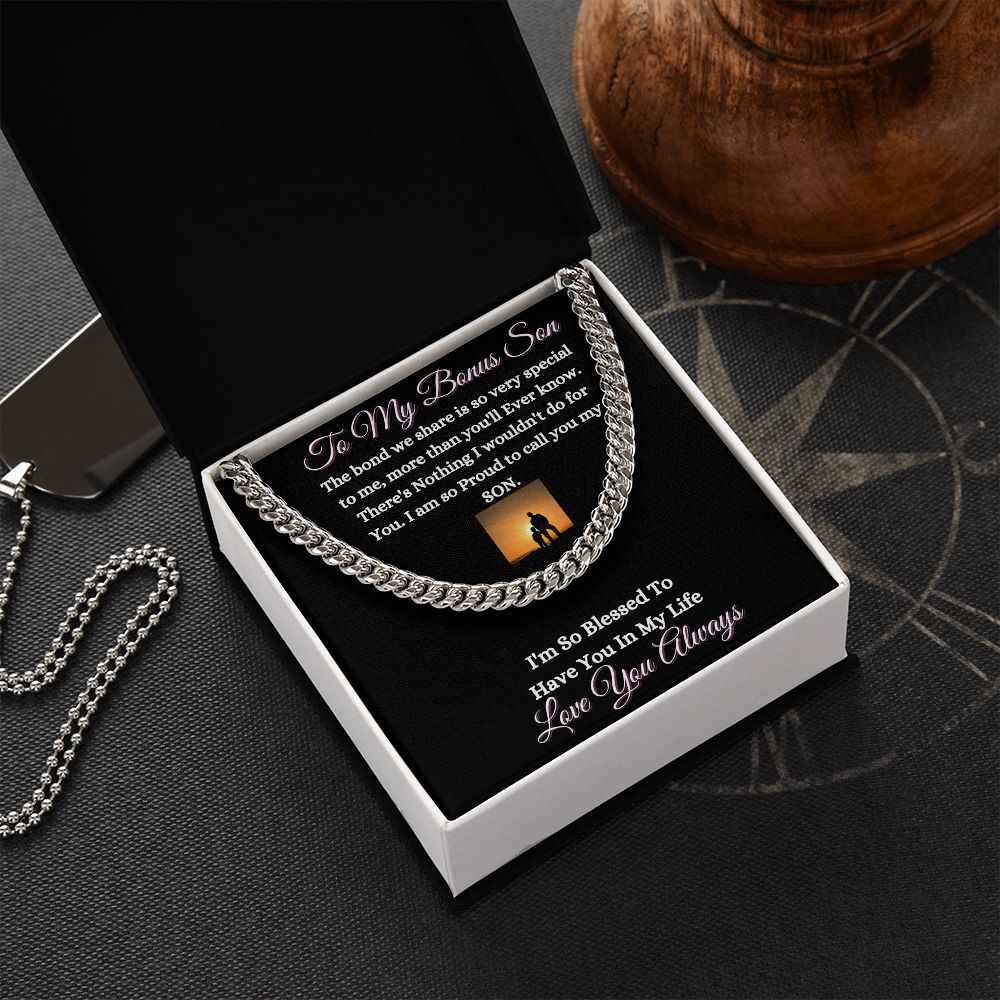 BONUS SON - CUBAN LINK UNISEX CHAIN - (BLK)