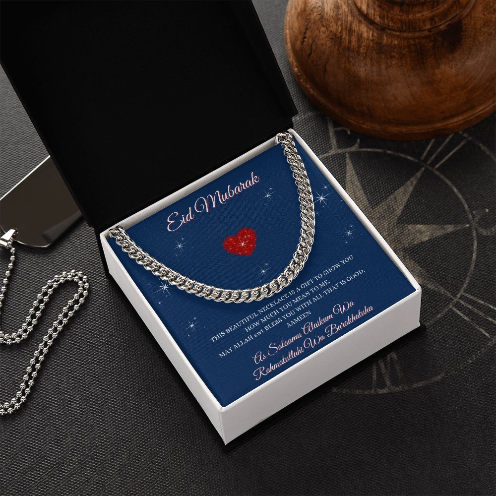 EID MUBARAK - CUBAN LINK CHAIN - LIGHT BOX IMAGE - BLUE