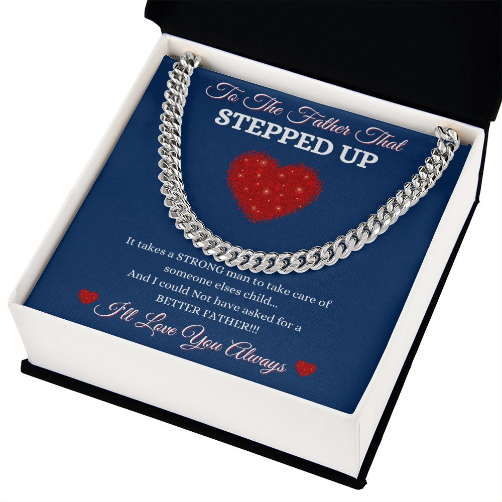 FATHER THAT STEPPED UP - CUBAN LINK CHAIN - BLUE