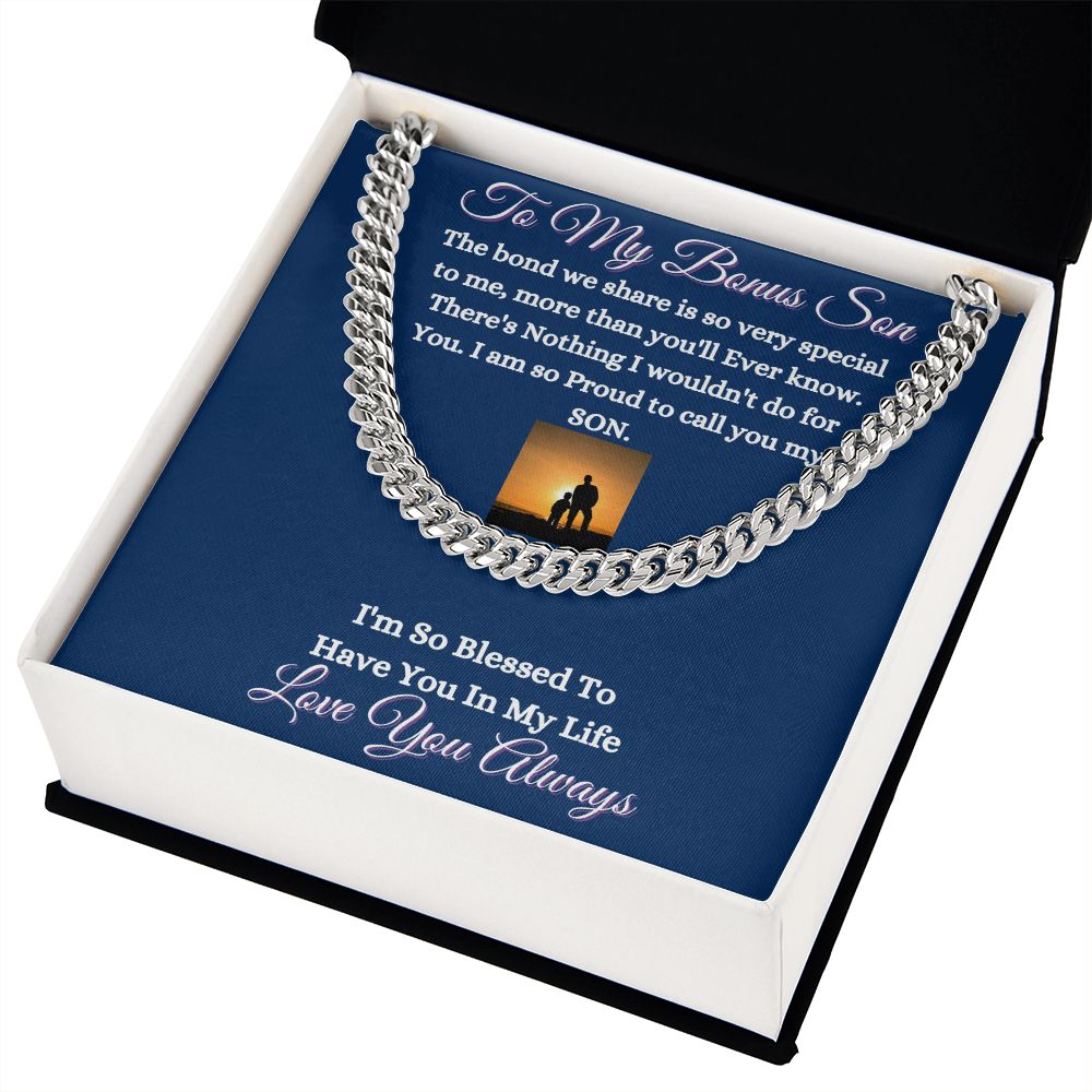 BONUS SON - CUBAN LINK CHAIN - (BLUE)
