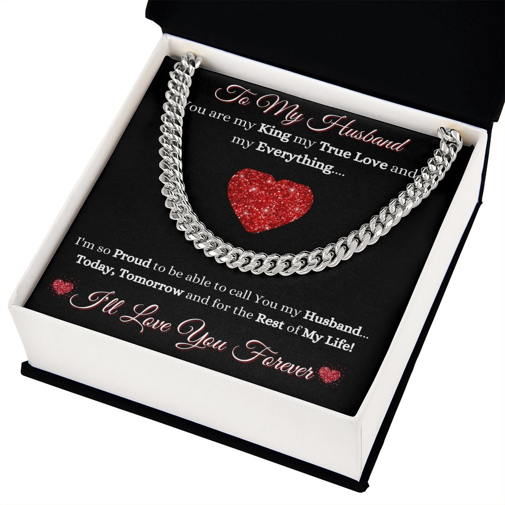 HUSBAND - TO MY HUSBAND - CUBAN LINK CHAIN - (BLK)