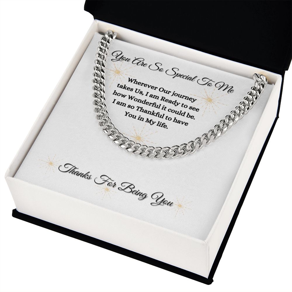 YOU ARE SO SPECIAL TO ME - CUBAN LINK UNISEX CHAIN - (WHT)