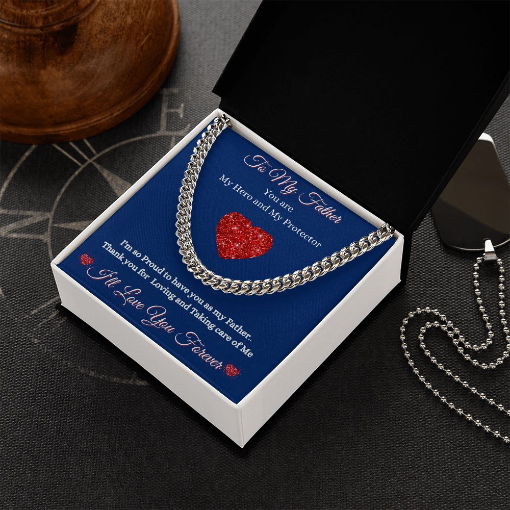 FATHER - TO MY FATHER - CUBAN LINK CHAIN - (BLUE)