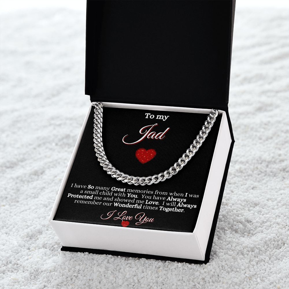 JAD/GRANDFATHER - CUBAN LINK CHAIN -BLK