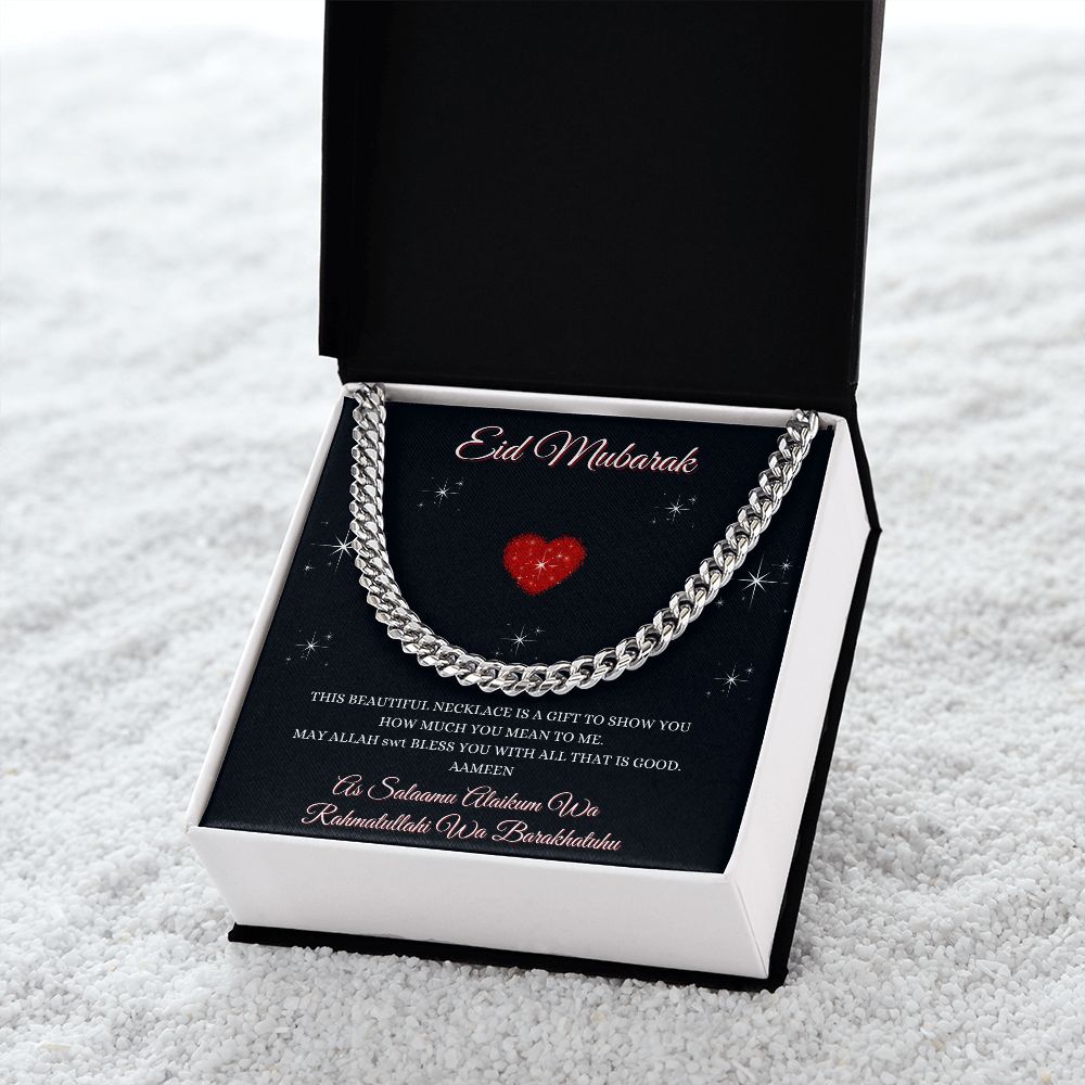 EID MUBARAK - CUBAN LINK CHAIN - BLK