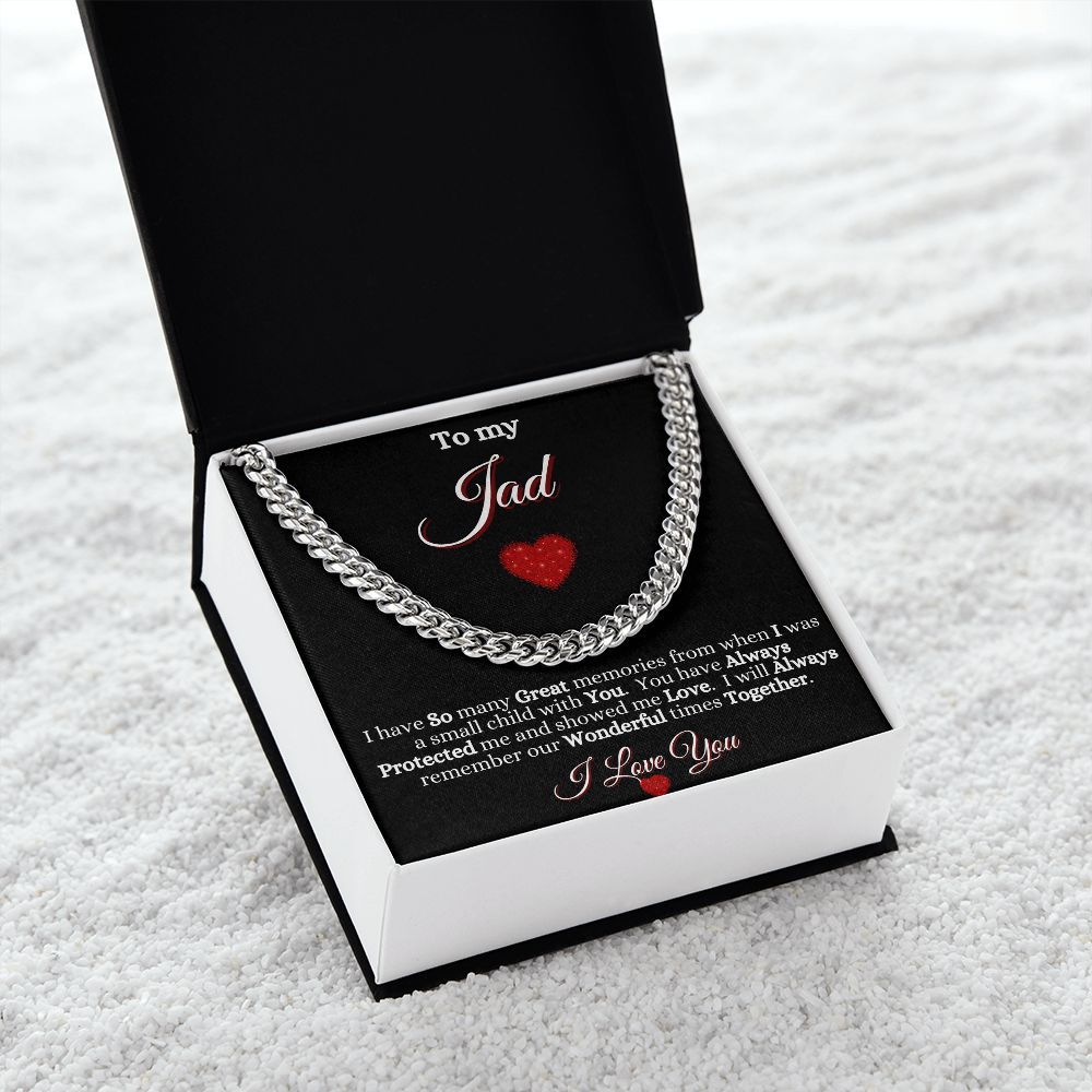 JAD/GRANDFATHER - CUBAN LINK CHAIN -BLK