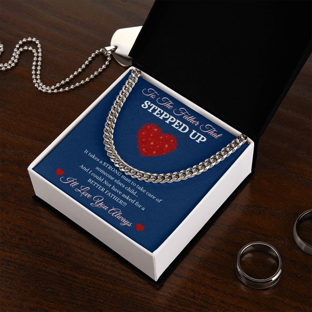 FATHER THAT STEPPED UP - CUBAN LINK CHAIN - BLUE