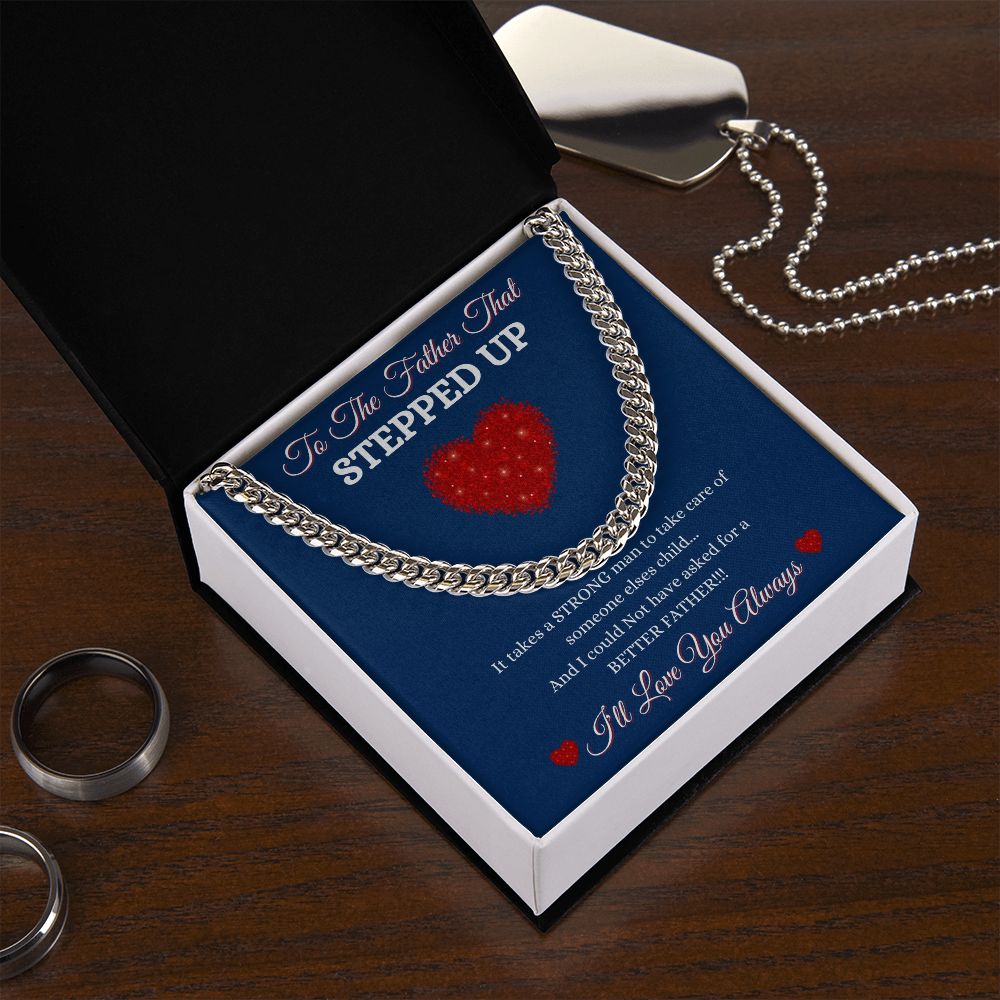 FATHER THAT STEPPED UP - CUBAN LINK CHAIN - BLUE