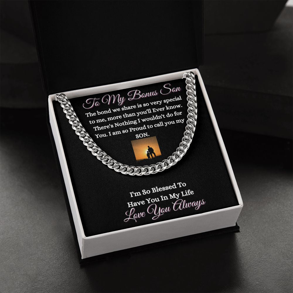 BONUS SON - CUBAN LINK UNISEX CHAIN - (BLK)