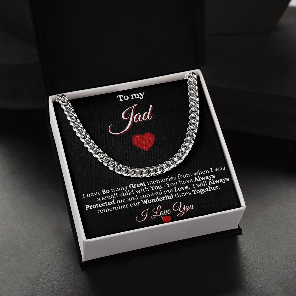 JAD/GRANDFATHER - CUBAN LINK CHAIN -BLK