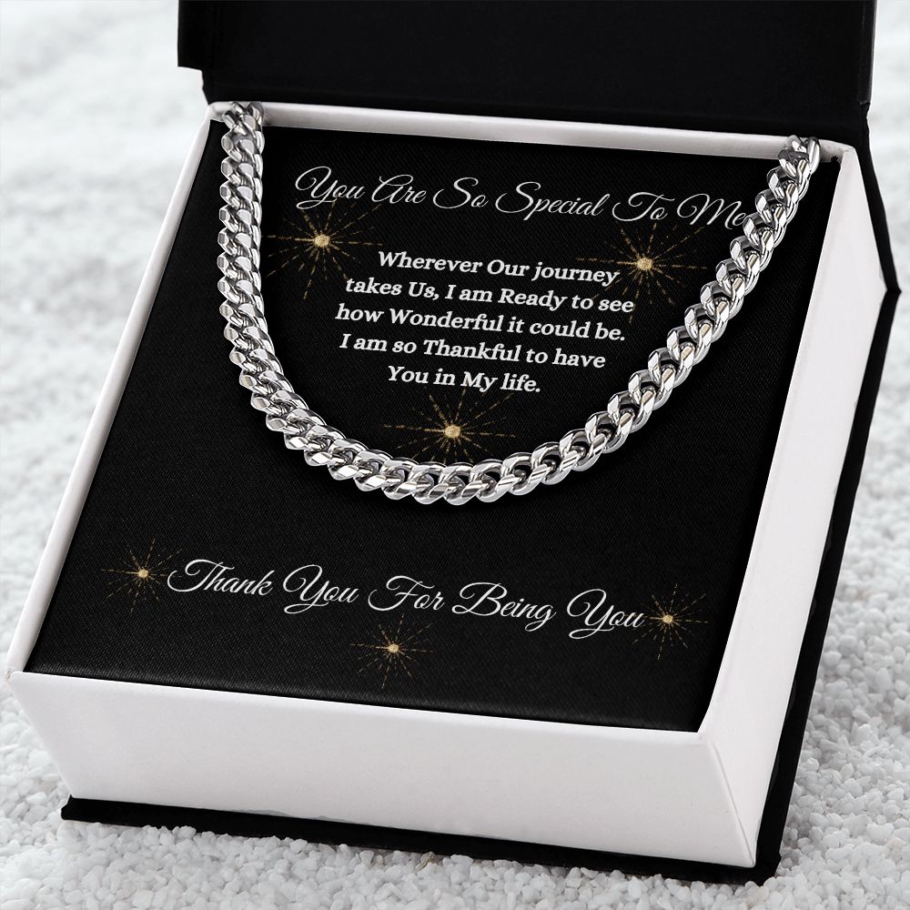 YOU ARE SO SPECIAL TO ME - UNISEX - CUBAN LINK CHAIN - (BLK)