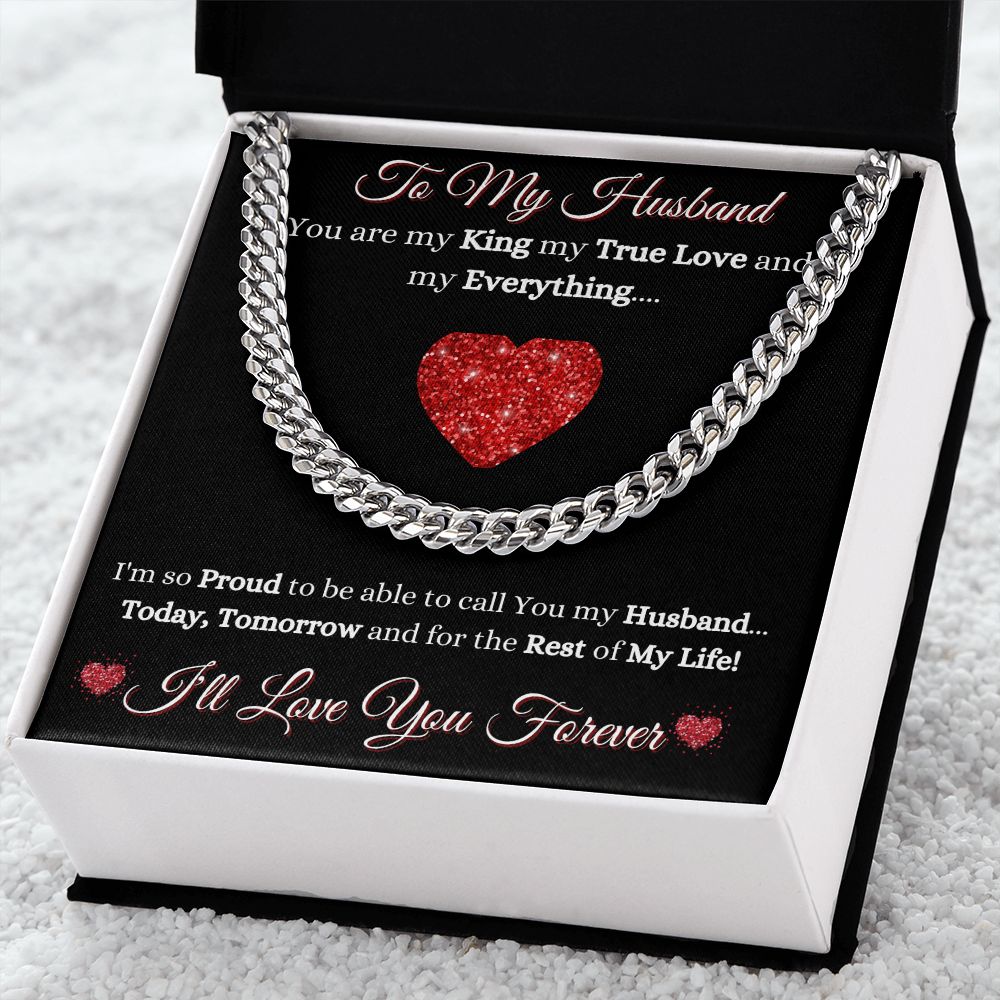 HUSBAND - TO MY HUSBAND - CUBAN LINK CHAIN - (BLK)