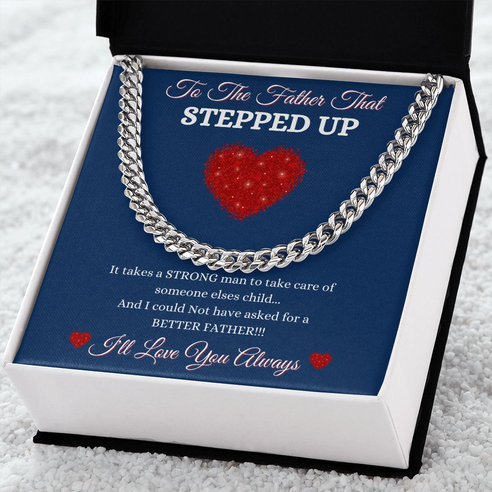 FATHER THAT STEPPED UP - CUBAN LINK CHAIN - BLUE